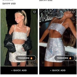 White Fox Boutique silver bra crop top